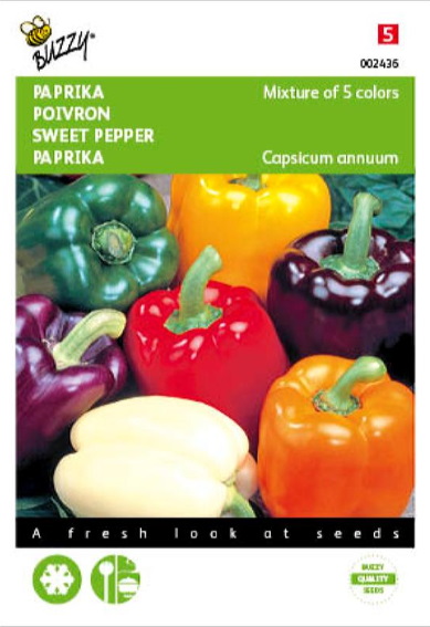 Sweet Bell Pepper Color Mix (Capsicum annuum) 5x5 seeds BU